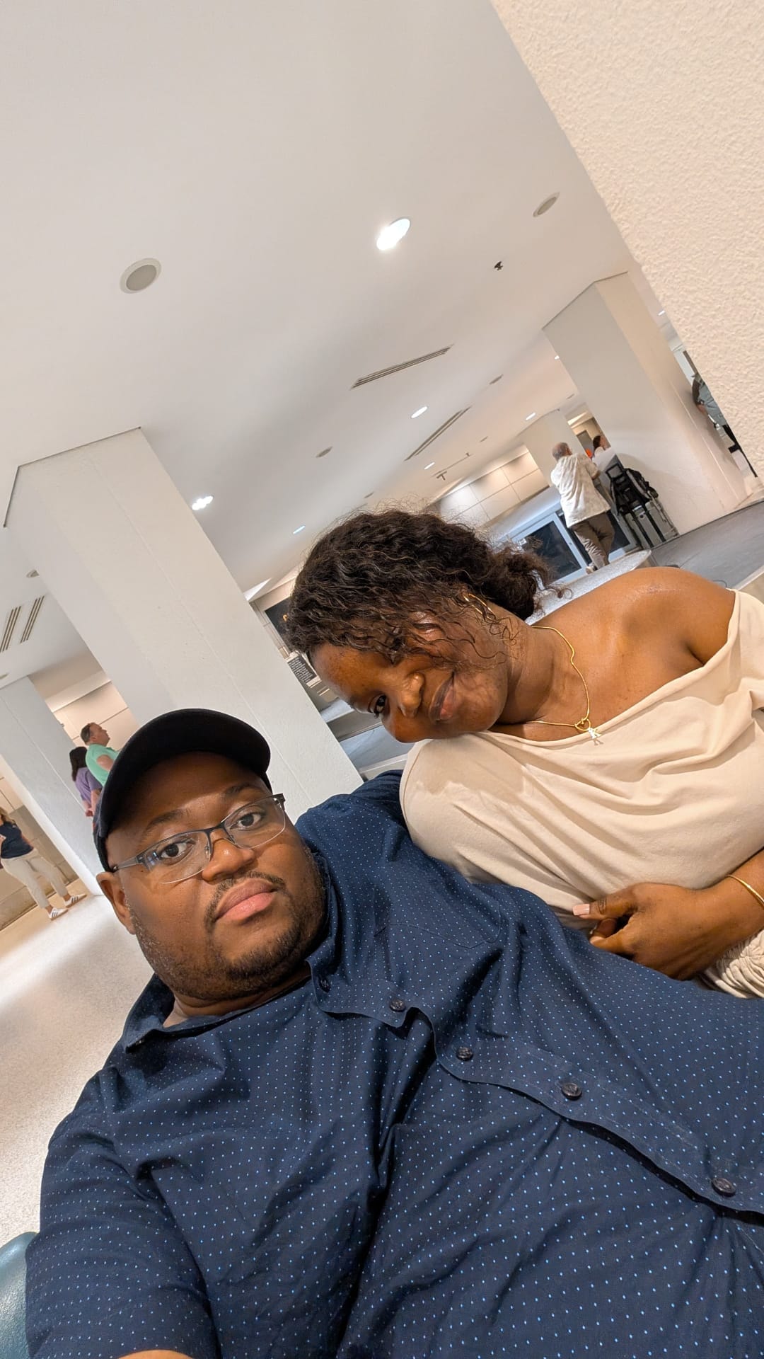 Jean-Philippe and Ketsia indoors together